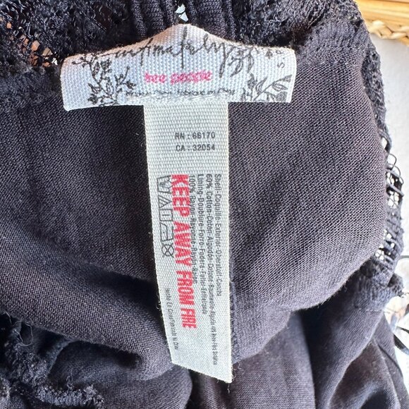 NWT Free People Intimately Dress Womens Small Black Lace Goth Chic Fairy Grunge - Picture 2 of 12